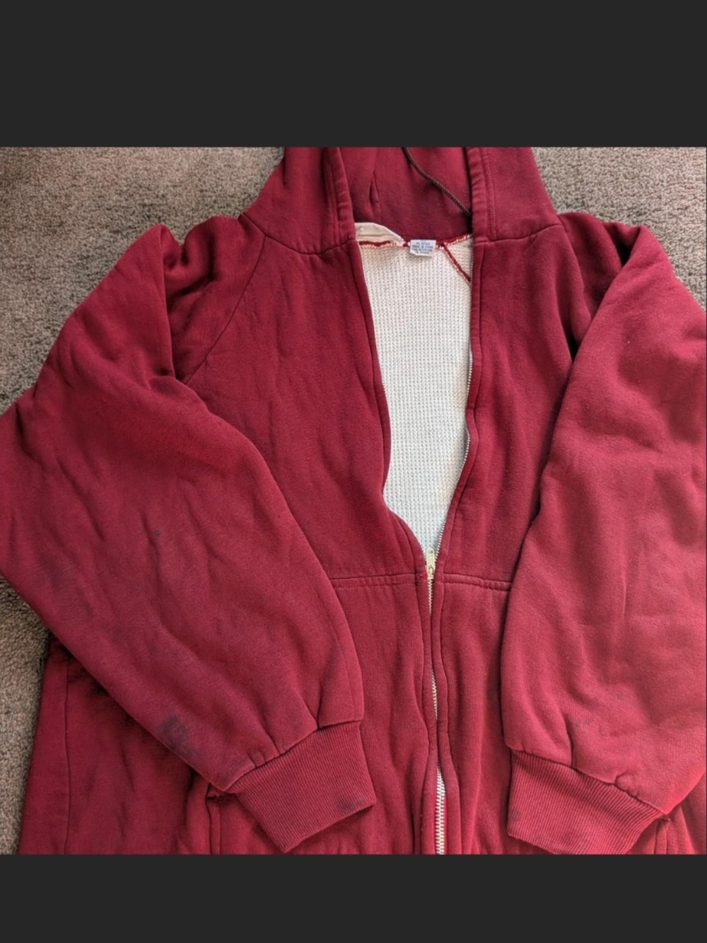 Vintage McGregor Women's Burgundy Zip-Front Hooded Bomber Jacket